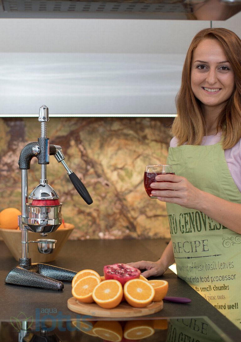 IMelo Manuelle Granatapfelpresse – Auch Für Orangen & Zitrusfrüchte, Edelstahl & Gusseisen